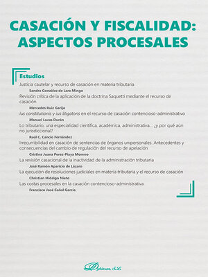 cover image of Casación y fiscalidad: Aspectos procesales